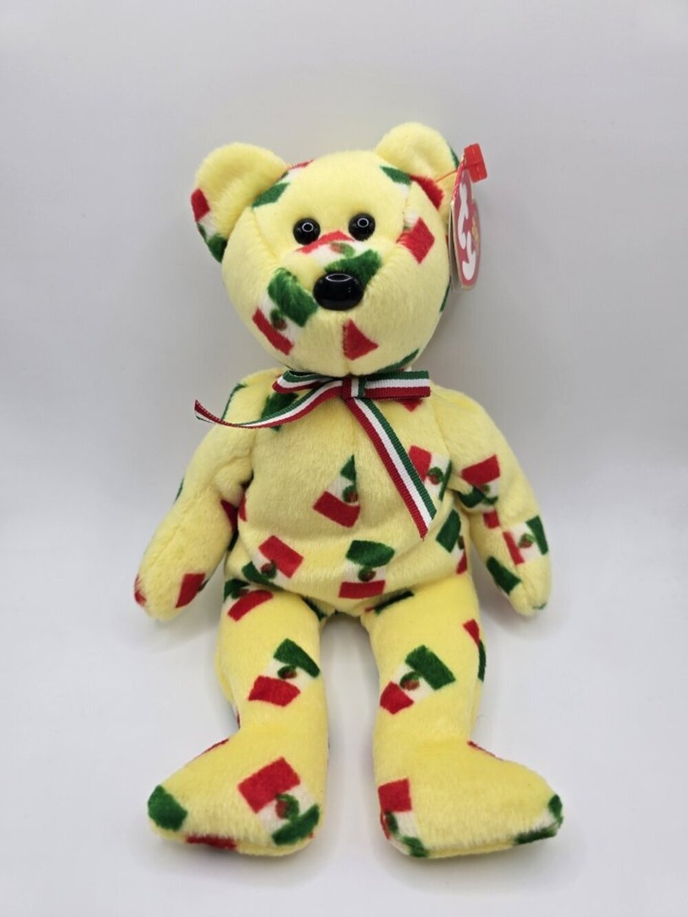 Ty Beanie Baby Pinata Bear Black Nose 2003 Yellow Mexican Stuffed Animal Plush